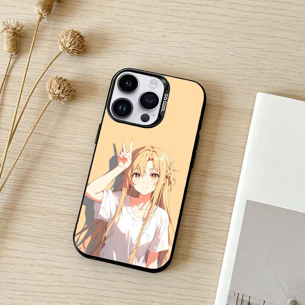Чехол для телефона A-Asuna Anime K-Kirito для iPhone 17,16,15,14,13,12,11,Pro Max,Plus Конфетный Серебристый Чехол