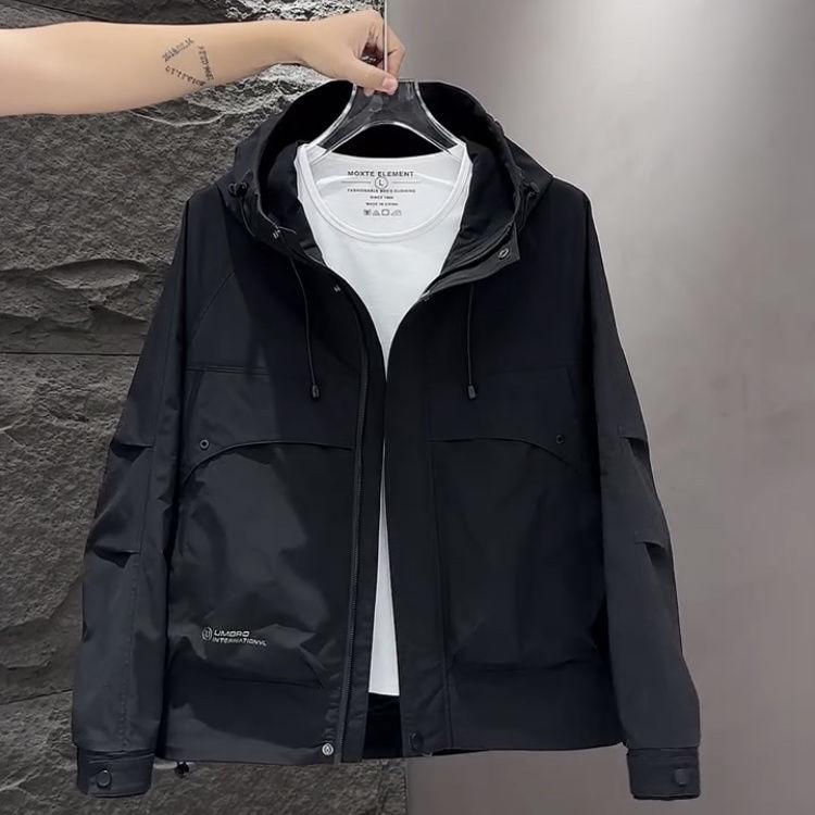 Мужская модная ветровка с капюшоном 2025 года - Несминаемая весенне-осенняя куртка для активного отдыха