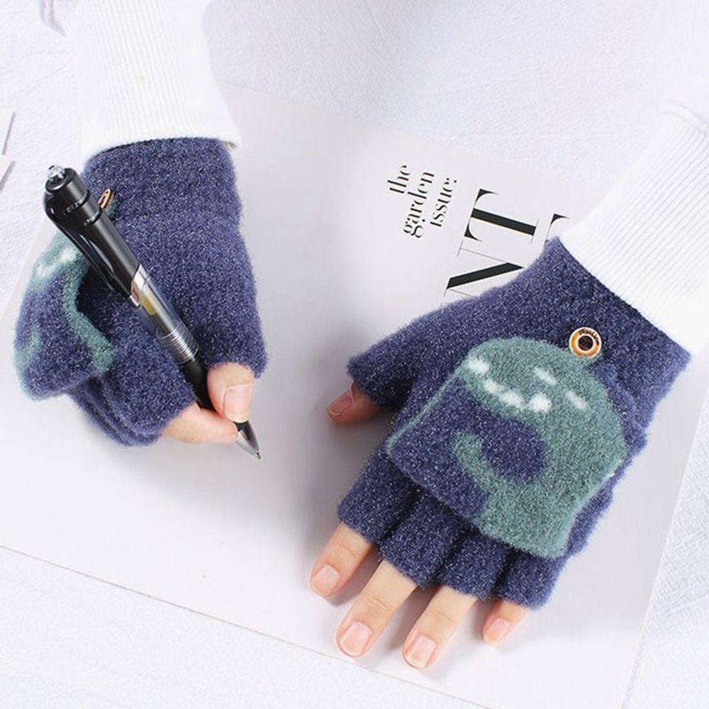 Утолщенные перчатки осень-зима, детские перчатки с мультяшным принтом, теплые варежки для мальчиков и девочек