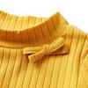 Children's Long-sleeved Ribbed Knit T-shirt 4 Colors and 5 Sizes Available
