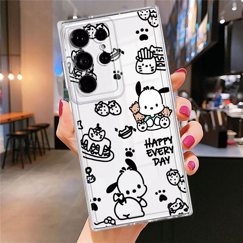 Чехол Sanrio Pochacco для Samsung Galaxy S26 S23 Ultra S22 FE Note 20 Ultra 10 S20 Plus S24 S21 S25 Edge