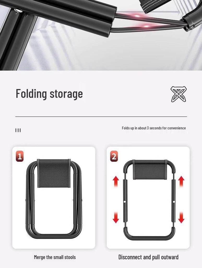 Портативный складной рыболовный стул - Компактное уличное кресло для путешествий и ожидания в очереди