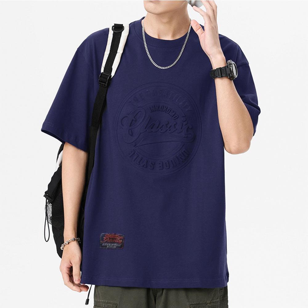 3D-принт Стальной принт Хлопок Американская винтажная футболка с короткими рукавами Мужская повседневная футболка Классические принтованные футболки Топы Футболки