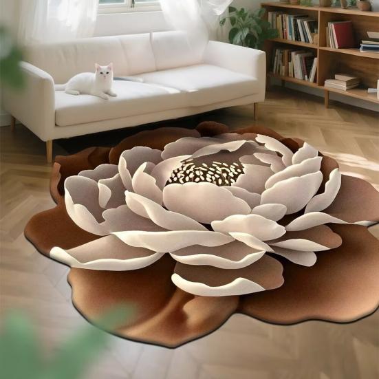 Коврик для пола Нескользящий Ковер с цветочным узором 3D Реалистичный узор Коврик для ванной Супервпитывающий Коврик для душа Быстросохнущий Мягкий ковер