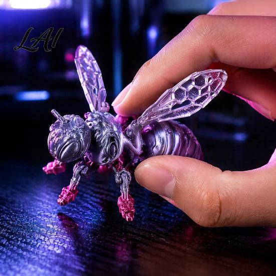 Динамичная Подвижная Статуэтка Насекомого 3D-Печать Сочлененная Пчела Игрушка-Спиннер Гибкое Сочленение Фигурка с Брелоком Коллекционный Киберпанк Настольный Аксессуар
