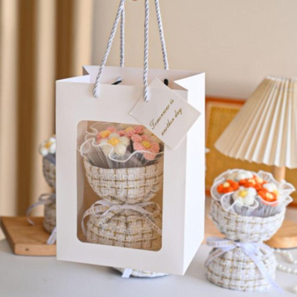 Готовый букет Букет из пушистых цветов Вязаный букет цветов Букет цветов ручной работы День святого Валентина