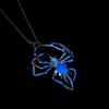 Halloween Fashion Geometric 3D Luminous Spider Pendant Necklace Unique Hip-Hop Glow-in-the-Dark Insect Jewelry for Wholesale
