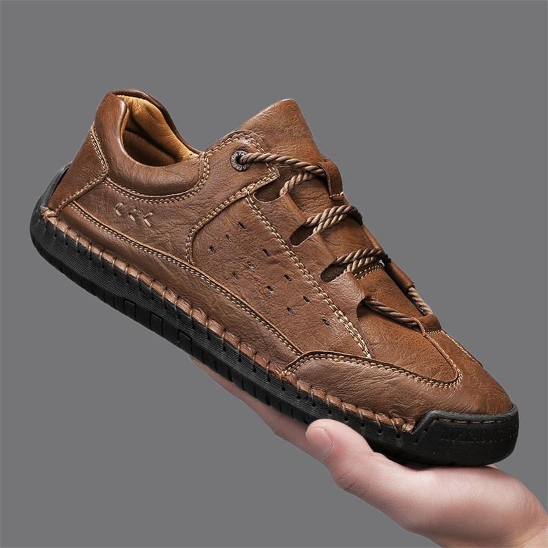 Brown Shoes for Men Genuine Leather Casual Shoes Size 48 Outdoor Hiking Sneakers Men Breathable Mens Shoes Zapatos De Hombre