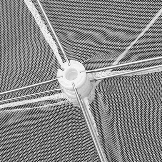 Foldable Food Cover Umbrella-Style Mesh Net with Stainless Steel Frame Fly Protection Food Cover for Indoor Outdoor Use