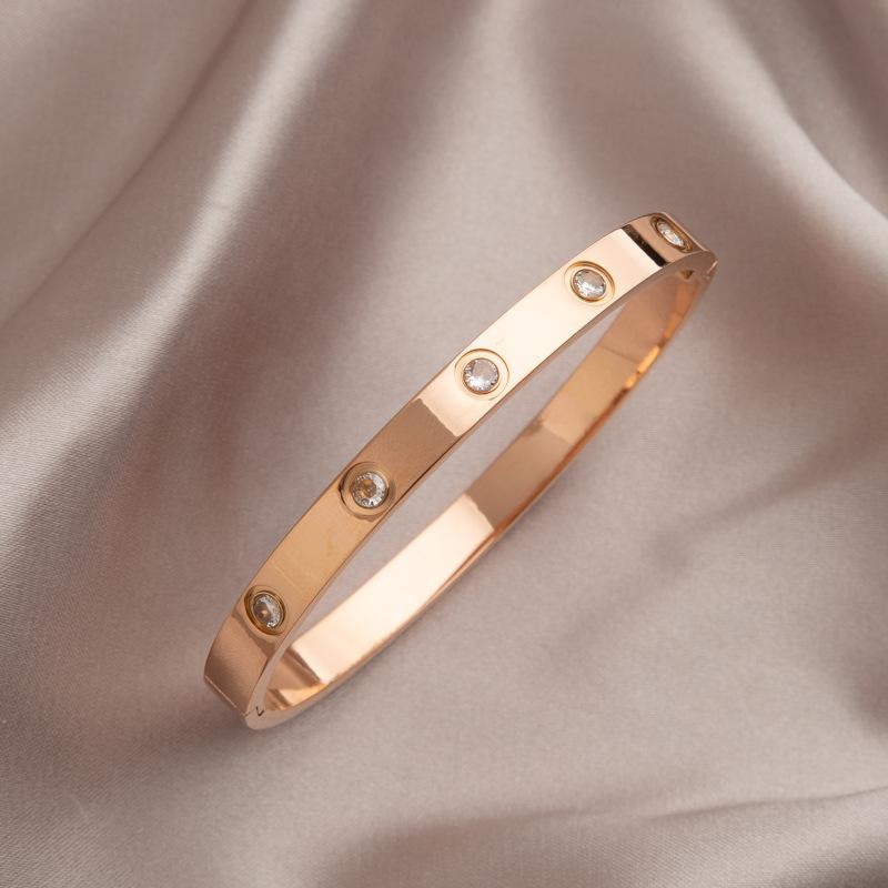 Stainless Steel Ring Stacking Bracelet Women Plated Couple Holiday Gift Fashion Bracelet Party Jewelry