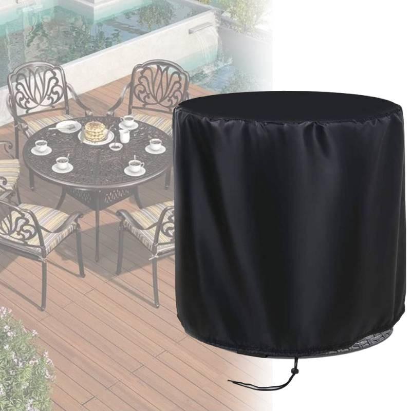 Прочная черная круглая скатерть Оксфорд для уличного патио, защита от дождя, пыли, ветра