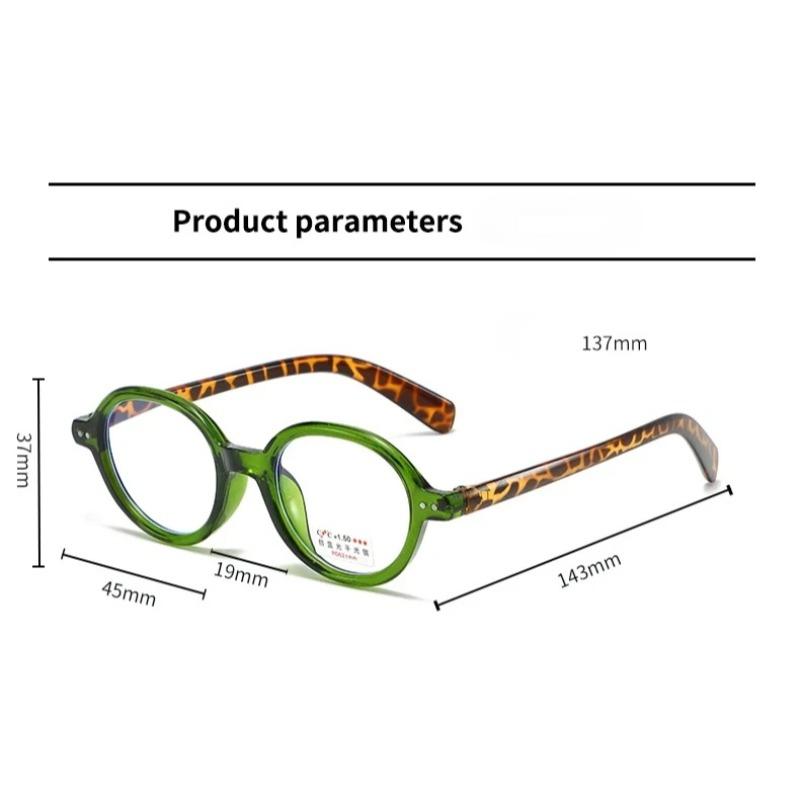 Oval Frame Green Tortoiseshell Color Presbyopia Fashionable Match Retro Small Frame Reading Eyes Anti-blue Light Goggles