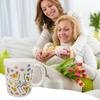 Керамическая кофейная кружка для мамы, цветочная кружка для воды, 11/15 унций, с ручкой типа С, чашка для питья, ручная работа, подарок на день рождения, Рождество для мамы, бабушки, дочери