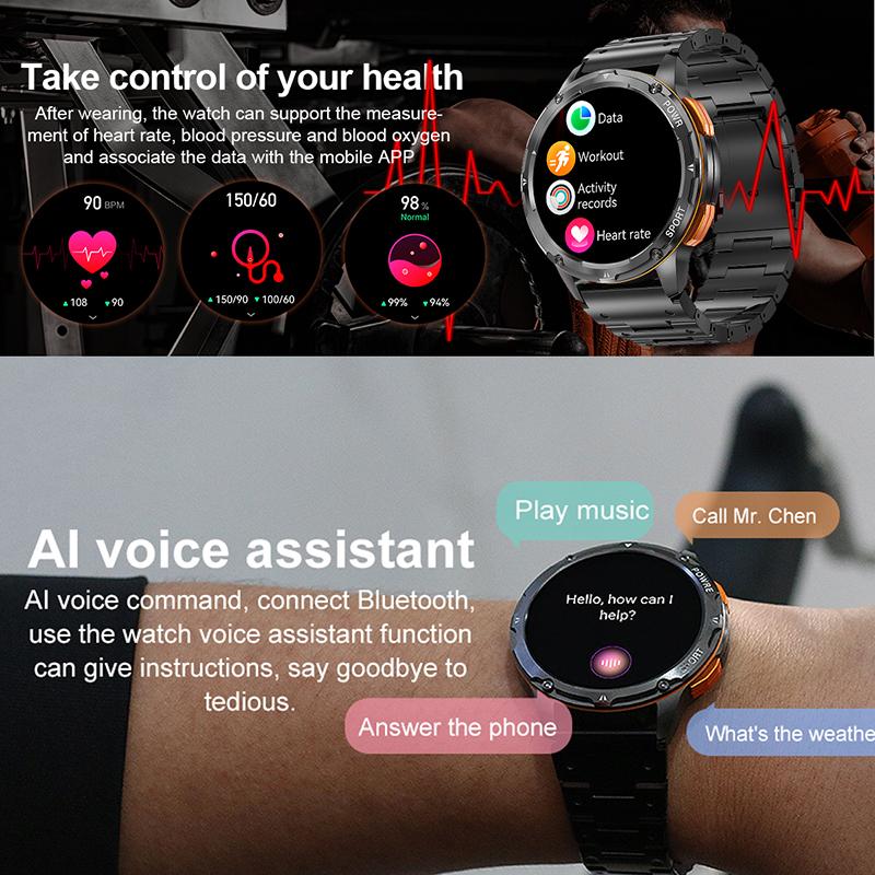 Smart Watches IP67 1.43 Inch Screen Waterproof Men's Watches Sports Watches High-definition Large-screen Low-power Waterproof Watches