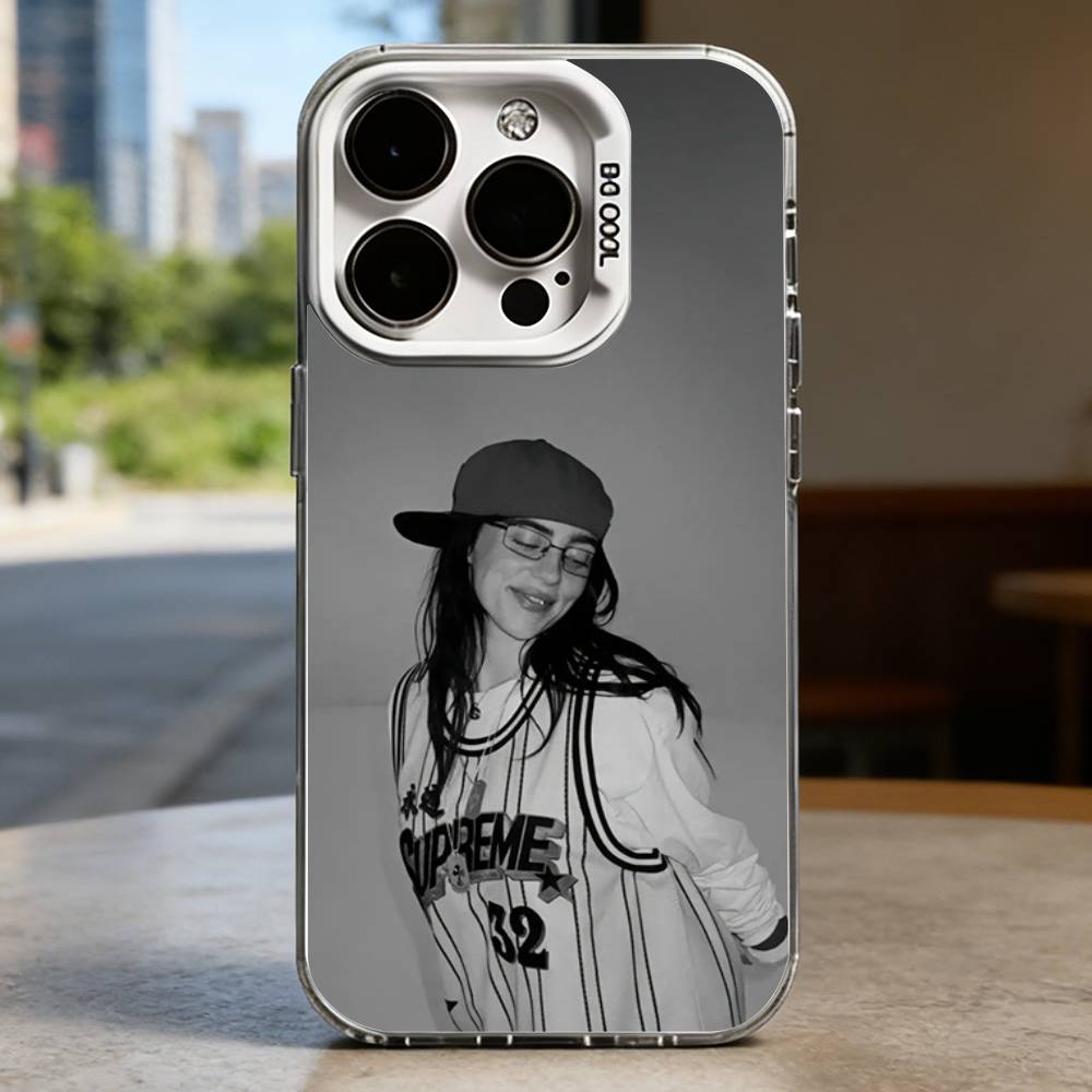 B-Billie E-Eilish Белый противоударный чехол для телефона для iPhone 16,15,14,13,12,11,Pro,XS,Max,Plus,Mini,SE