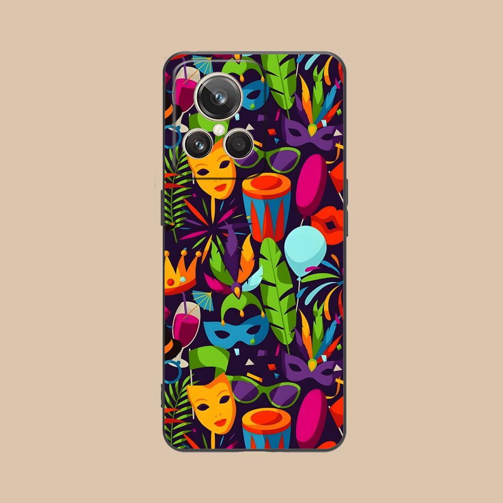 Карнавальный чехол Mardi Gras для Realme GT 8 Neo Pro C75 73 71 C67 65 C55 53 C35 31 C20 15 Мягкий противоударный чехол из ТПУ
