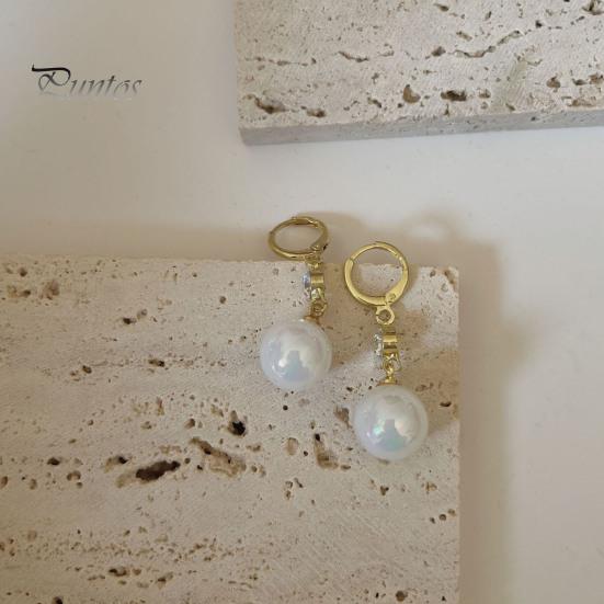 1 пара элегантных висячих серег во французском стиле из искусственного жемчуга, инкрустированные блестящими стразами, свадебные серьги с пряжкой, ювелирные аксессуары, подарок