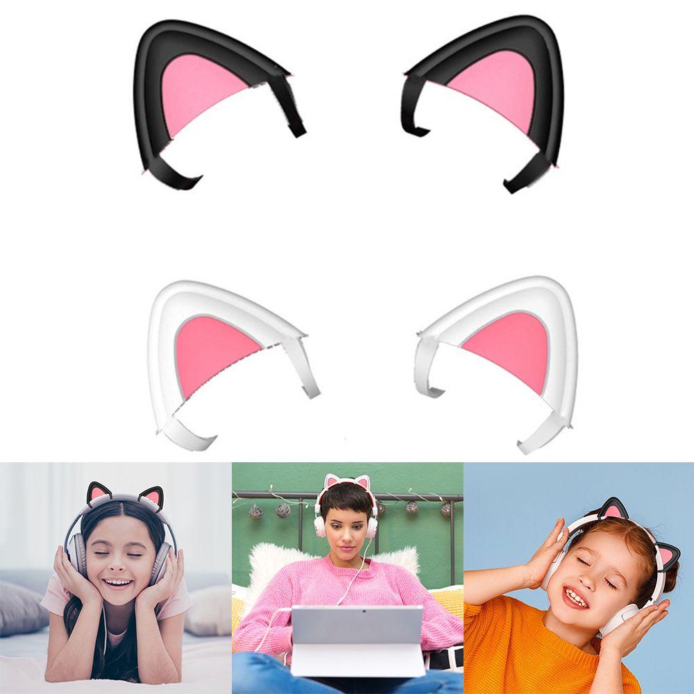 1 Pair Cute Headphones Gaming Decoration Attachment Headset Cat Ears