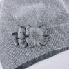 SOMALER Cashmere Winter Beret Hats for Women Knitted Middle-aged Lady Caps Bowknot Decoration On Side