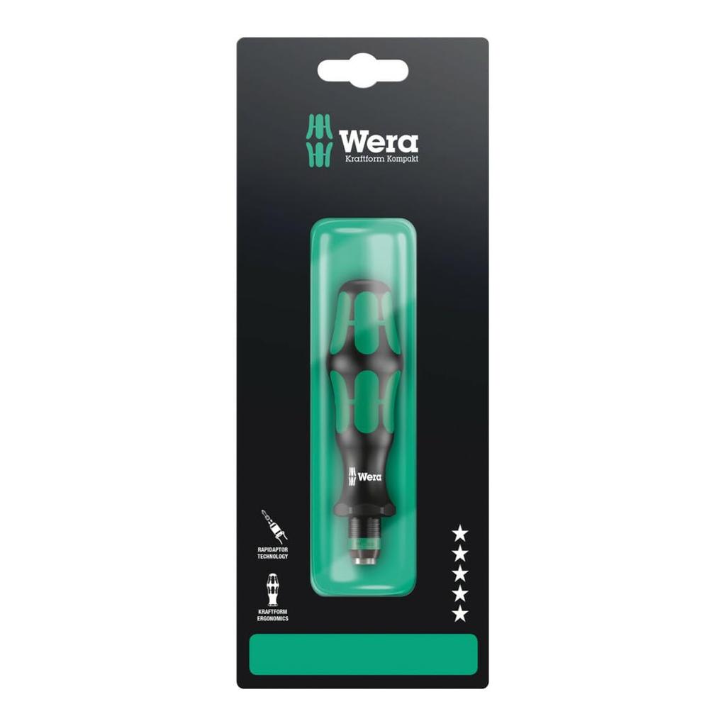 WERA Rapidaptor Driver 119mm Overall 073540 Quick-Release Handle, 6.35mm Drive, Length,
