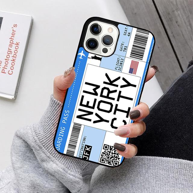 Чехол для телефона 'Посадочный талон' для iPhone 17 Air 16 15 14 13 12 Pro Max Plus Max Cover Shell coque