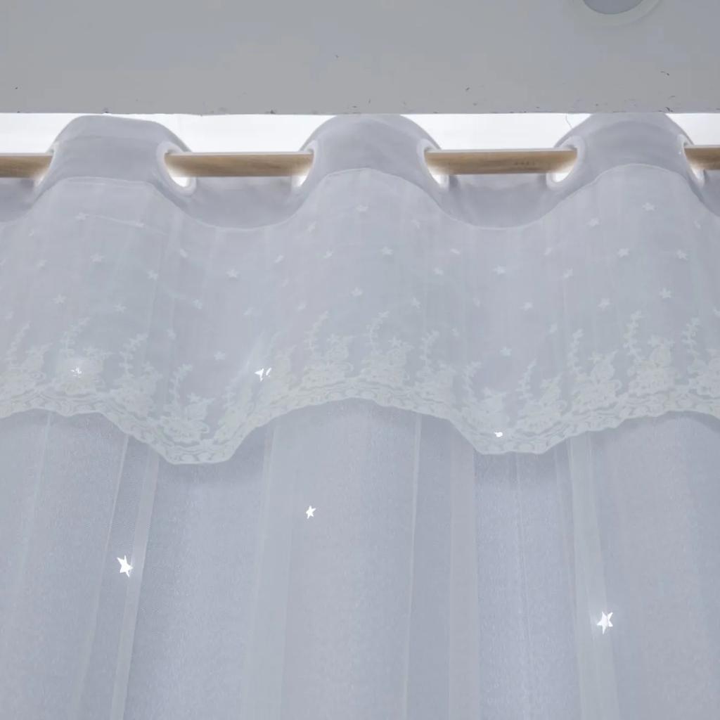 2 шт., простая градиентная цветная занавеска со звездами, занавеска принцессы Ins с высоким затемнением, для спальни, гостиной, двойная тканевая марлевая занавеска