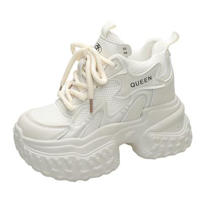 Модные летние дышащие сетчатые кроссовки на толстой подошве, спортивная обувь 2025, новые женские клинья, повседневная массивная обувь, кроссовки на высокой платформе