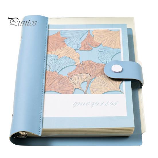 A5 B5 Binder Notebook 120 Pages Artificial Leather Cover Lined Loose-leaf Notebook Metal Snap Personal Journal