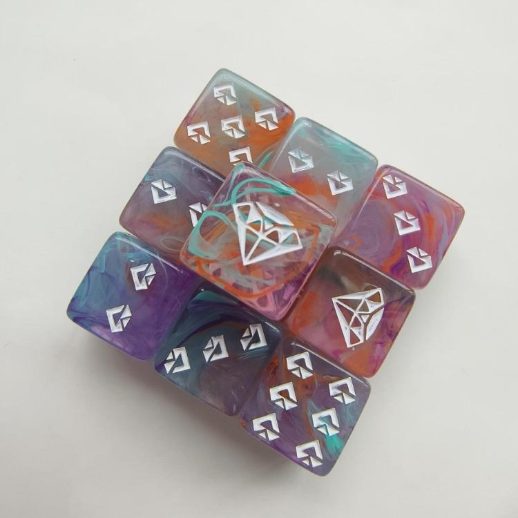 10pcs/lot D6 Dice 16mm Mixed Colours Polyhedral Dice 6-sided Entertainment Party Board Game Table Game Digital Dice for RPG DND