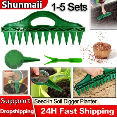 3 шт./набор из 12 отверстий, сеялка для посева семян, почвенная копалка, сеялка, регулируемый многофункциональный инструмент для распорки семян