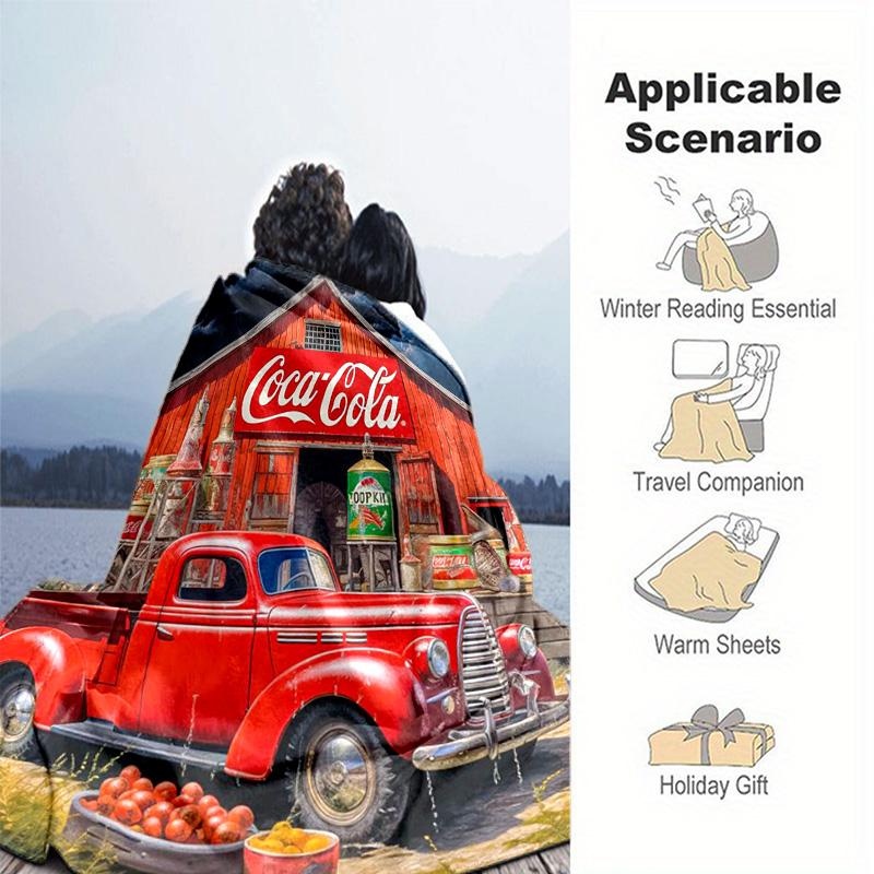 Christmas gift Halloween themed cola beverage Coca Cola blanket soft home furnishing nap decoration four seasons warm Sherpa blanket U4