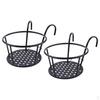 2pcs Rustic Potted Flower Hanging Basket 22cm Dia. Planter Rack For Outdoor