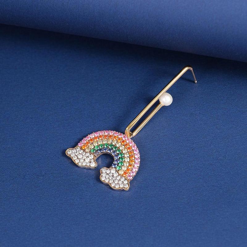 APM Monaco WONDERLAND Series Single Rainbow Light Luxury Elegant Fashion Unique Exquisite Romantic APM Alloy Earrings Women's YE14044M
