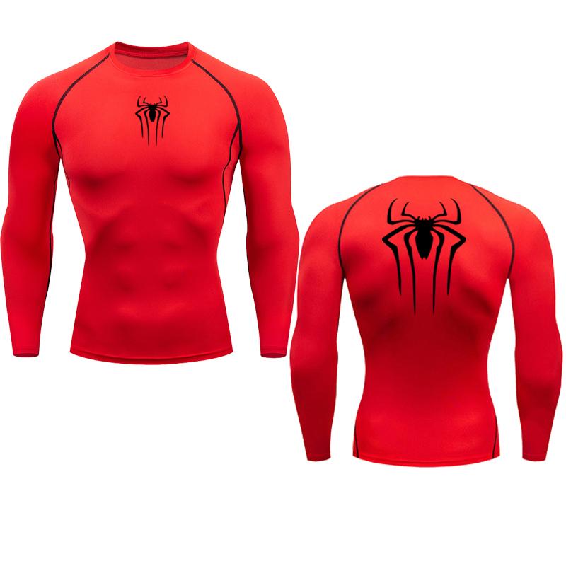 Printed Men's Athletic Compression Shirts Athletic Quick Dry Breathable Rash Guard Athletic Tight Workout Tops Summer Men