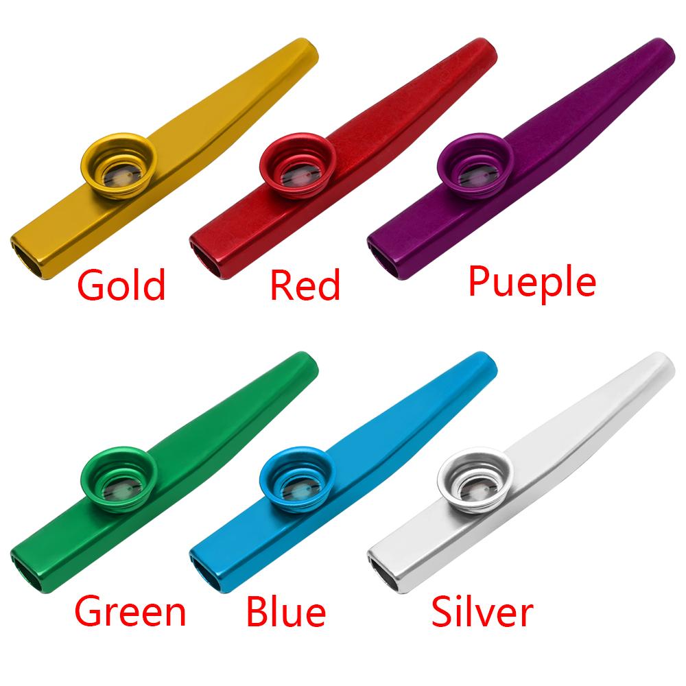 Party Aluminum Gift Children Kids Kazoo Flute 5 Pcs Diaphragm Harmonica Metal