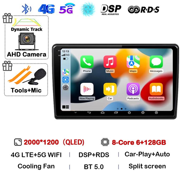 Android 14 Беспроводной Carplay Auto Для Ford Fusion 1 2005-2012 Автомагнитола GPS Навигация Мультимедийный Видеоплеер 4G WIFI Стерео