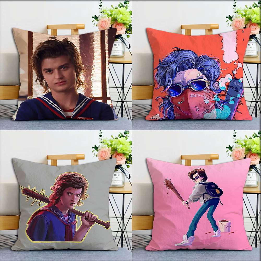 Joe Keery Stranger World Various Sizes Square Pillow Case For Car Home Bedchamber Decor