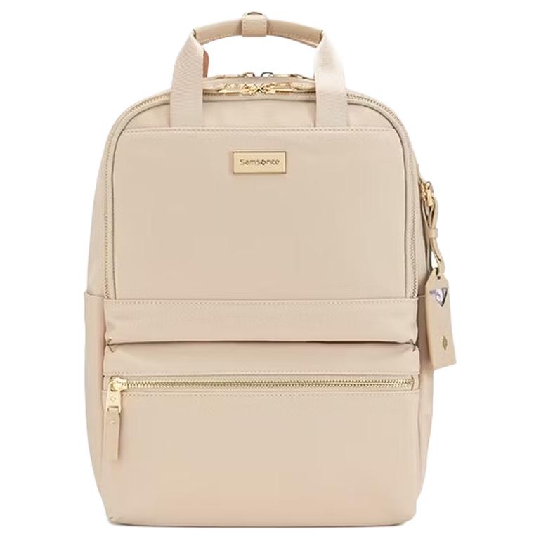 Samsonite Aquarius Brand Logo Fabric Backpack Small Women backpack Ivory NO0-35012