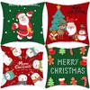 Новая Рождественская Подушка из Короткого Плюша с Принтом Лося, Санты, Снеговика, Наволочка для Домашней Диванной Подушки
