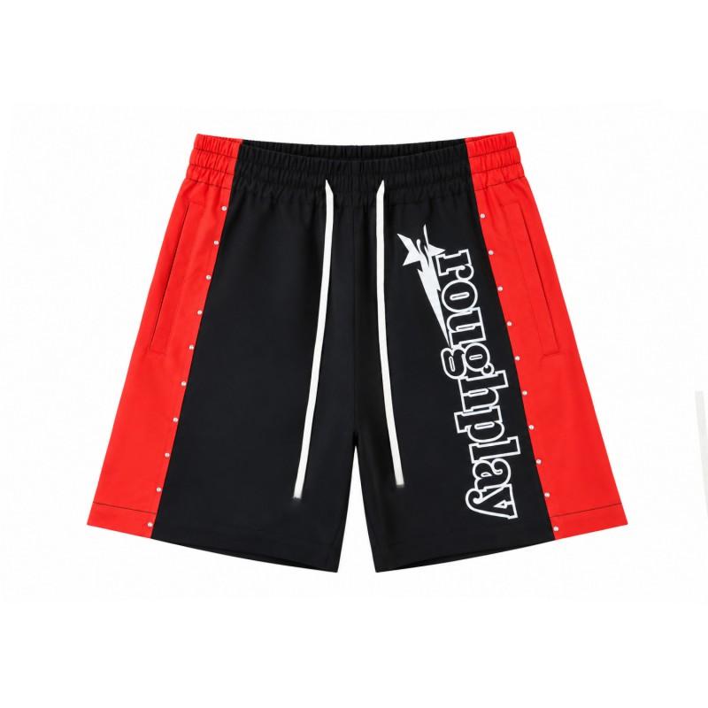 Men Women Loose Fit Streetwear Shorts With Letter Print Rhinestone Embellishment Breathable Quick Dry Casual Pants