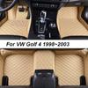 Car Floor Mats For VW Golf 4 MK4 1998~2003 Center Auto Interior Accessories Leather Carpets Rugs Foot