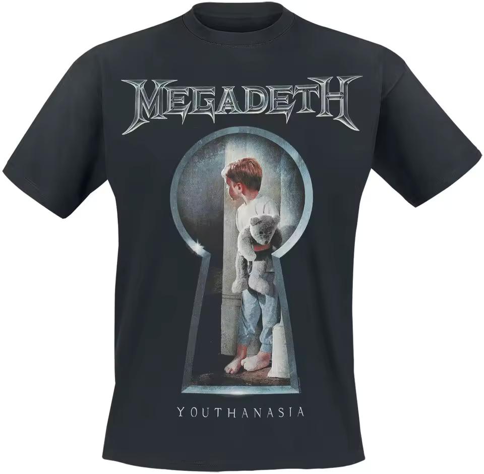 Megadeth Youthanasia Альбом Унисекс Футболка Принт Обложки Трэш Метал Повседневная Футболка