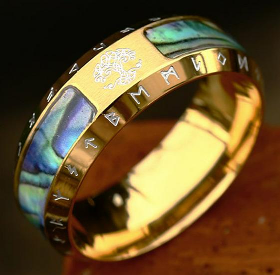 Beier Европейское и Американское Кольцо с Буквой Викинга из Антикварной Нержавеющей Стали - Ретро Мода Титановая Сталь Узор Раковины