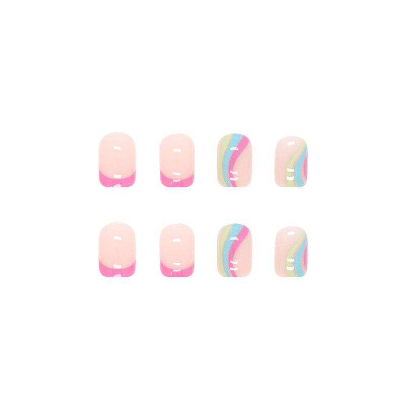 Wear Nail Multicolor Summer Nail Pads, Natural Nail Pads, Finished Fake Nails