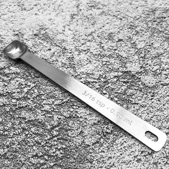 1 Set Measuring Spoon Food Grade Polished Surface Rustproof High Precise Clear Scale Stainless Steel Seasoning Spice