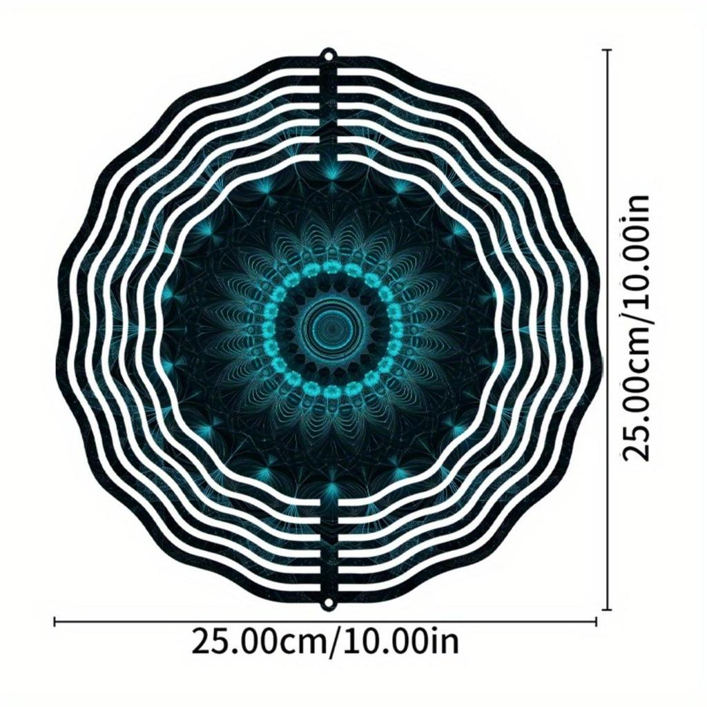 10 Inch Blue White Jewelry Design Metal Wind Spinner 360 Swivel Hook Outdoor Garden Decor for Balcony Patio Spring Summer Fall