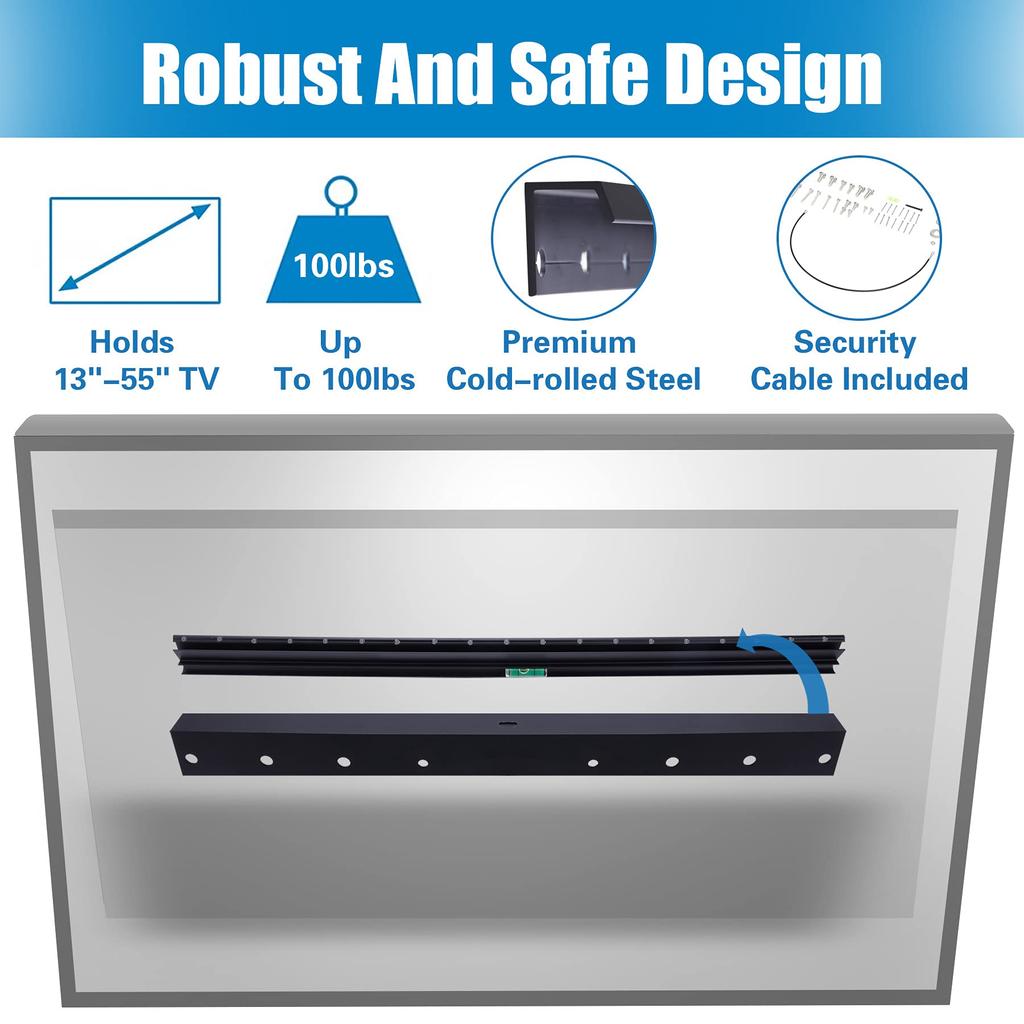 Antimbee No Stud Required Drywall TV Mount for TVs TV Wall Mount Bracket VESA Up To 400x400mm Up To 80 Lbs Universal Fit Compatible with Most Screen