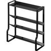 Tower Slim Spice Rack, 4 Tiers, Black, Approx. W24 X D9.5 X H26.7cm, Tower Style, Smooth Access, 8145