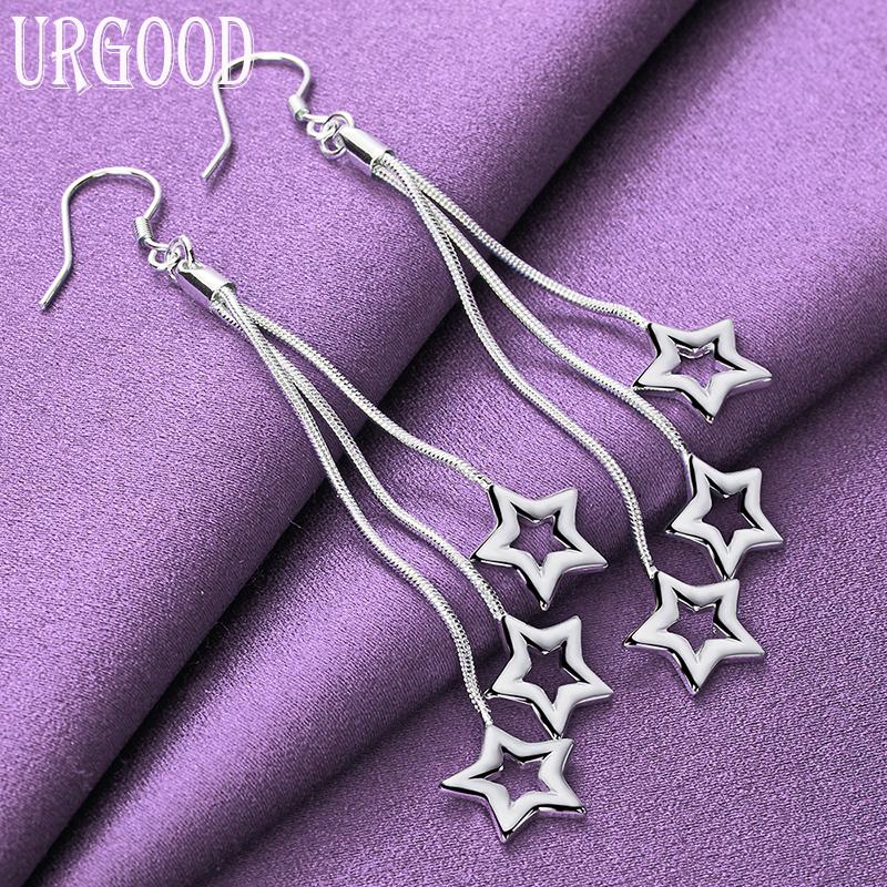 Серьги в форме звезды из стерлингового серебра 925 пробы, модные украшения