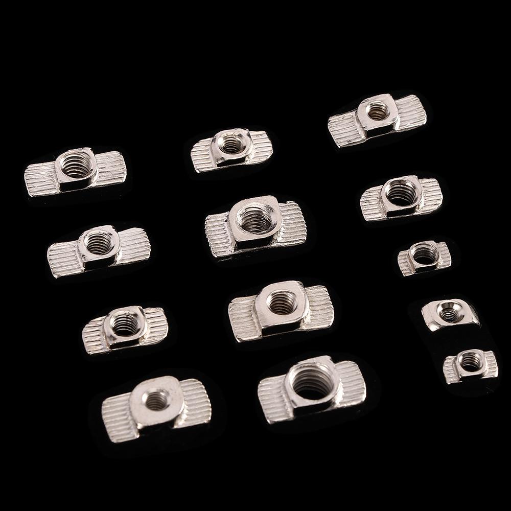 10/50pcs T-Slot EU Standard Home Improvement Thread T Nut Hardware Nuts Fasteners Aluminum Profiles